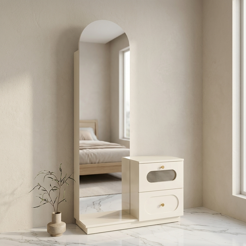 HIYORA PREMIUM 4-DOOR QUEEN SIZE BEDROOM SET | HDF | IVORY