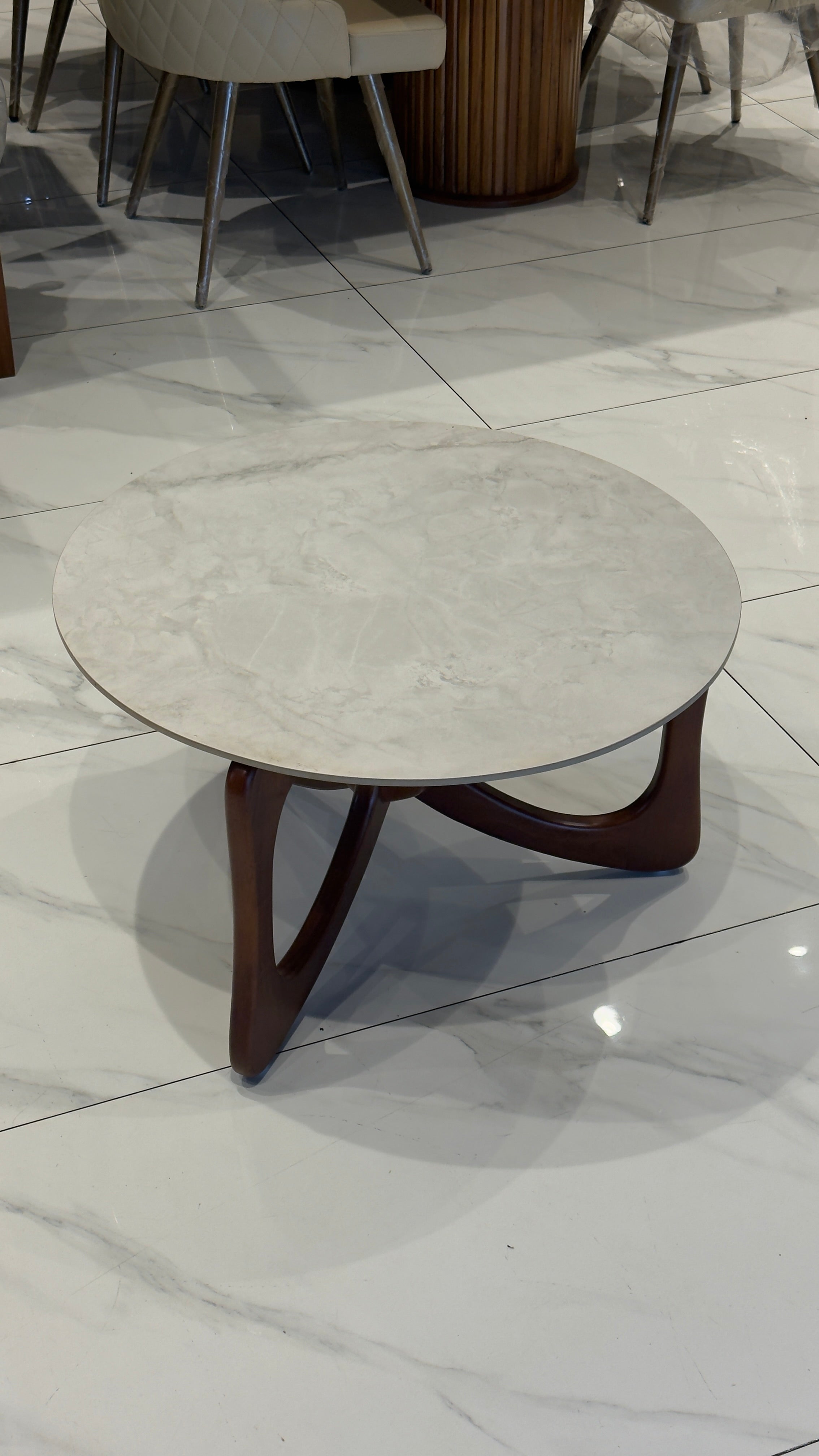 BUTTERFLY LUXE COFEE TABLE | MAHOGANY WOOD & CERAMIC TOP