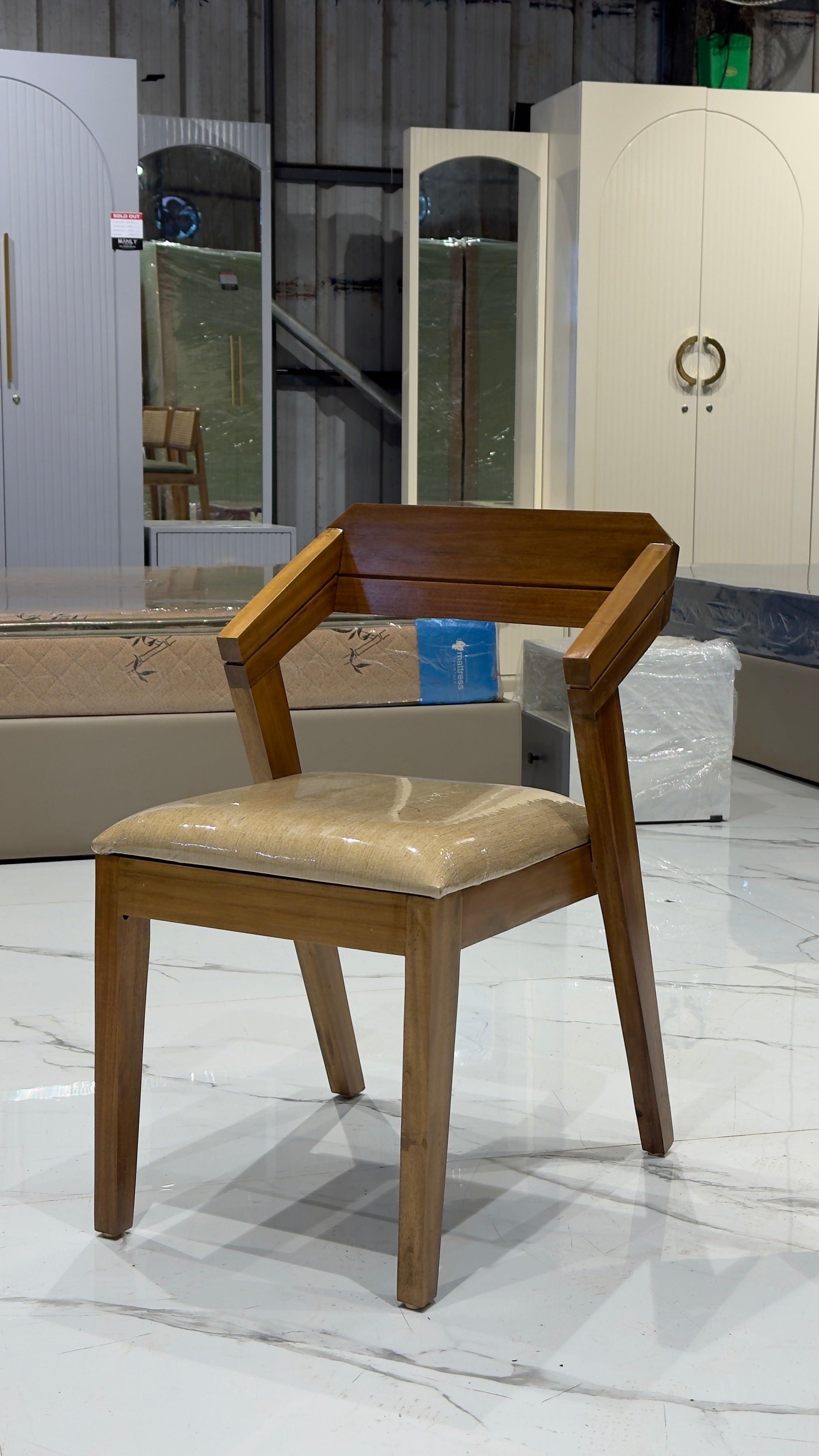 CHINA PLAIN CHAIR | ACACIA WOOD & FABRIC CUSHION