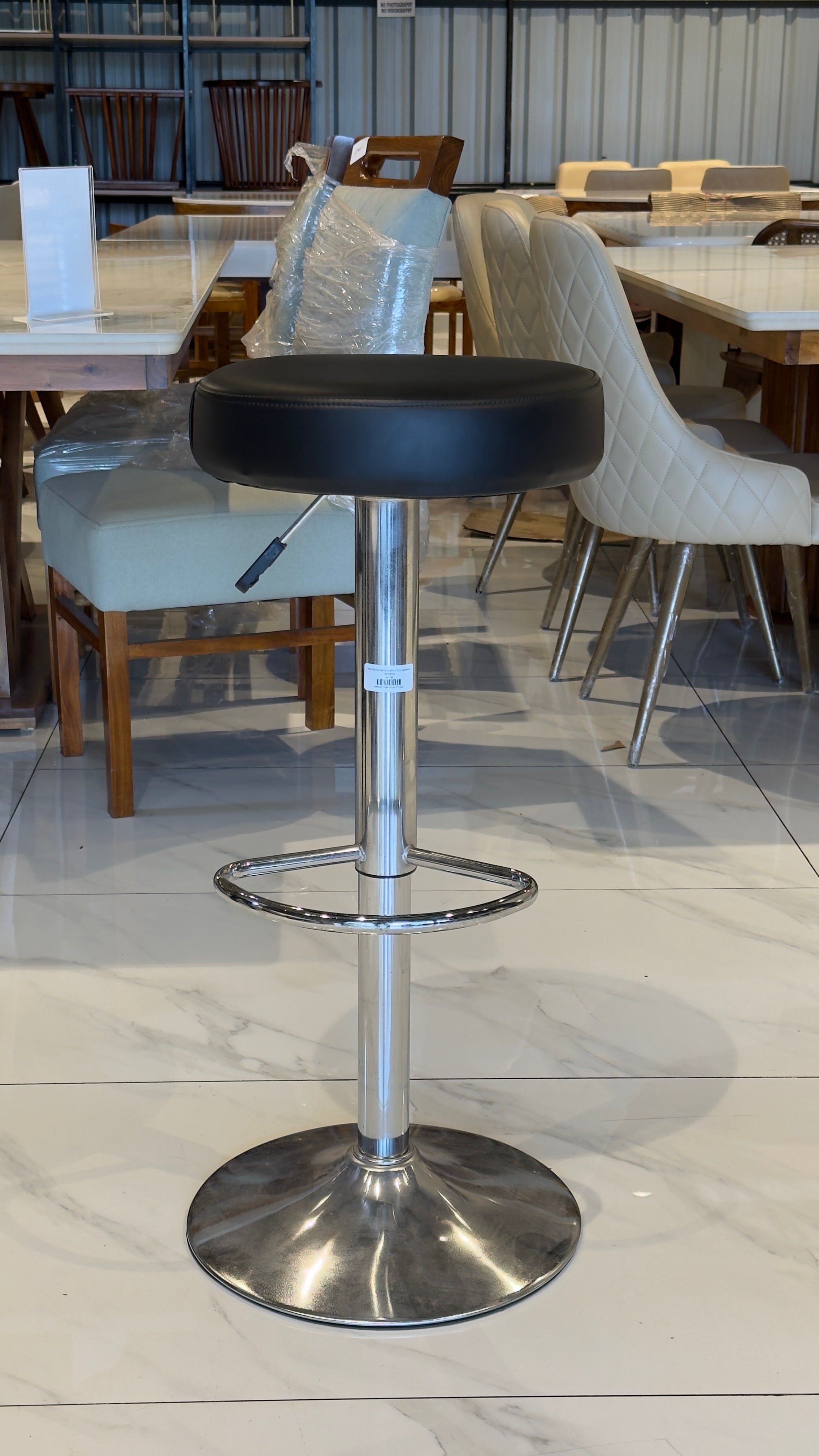 TRENDY BAR CHAIR | METAL FRAME & REXIN UPHOLSTERY | IMPORTED