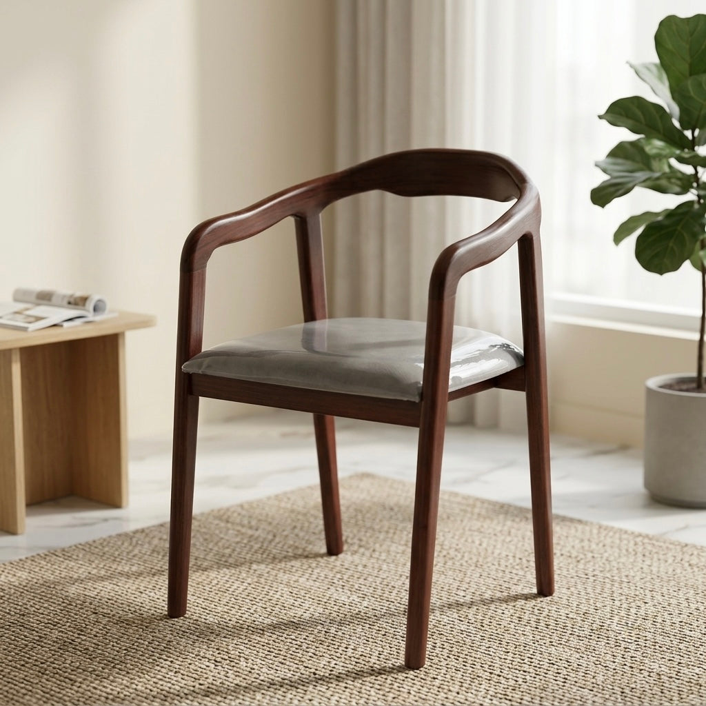 WHITENTREAT SITOUT CHAIR | MAHOGANY WOOD & FABRIC | WHITE