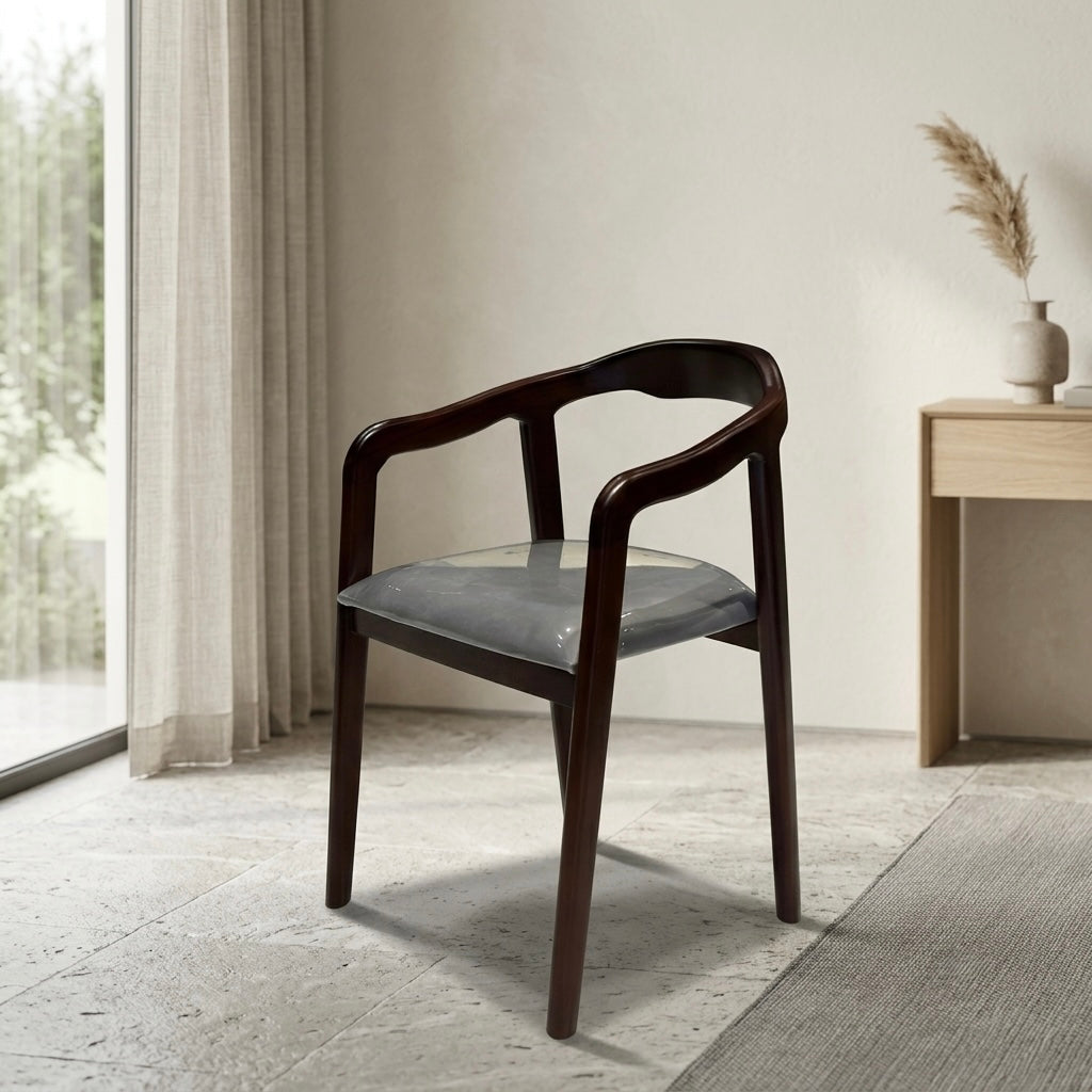 WHITENTREAT SITOUT CHAIR | MAHOGANY WOOD & FABRIC | WHITE