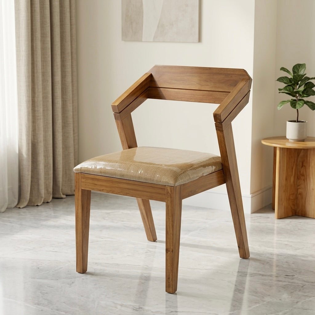 CHINA PLAIN CHAIR | ACACIA WOOD & FABRIC CUSHION