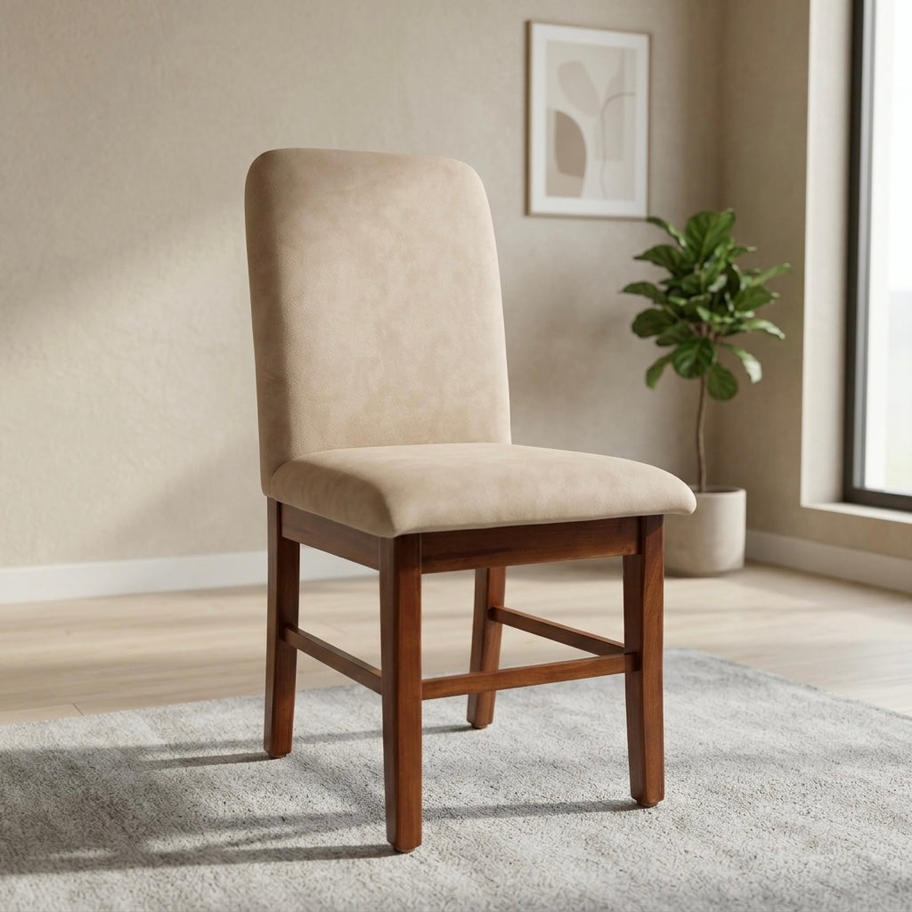 NORA DINING CHAIR | MAHOGANY WOOD | FULL CUSHION FABRIC