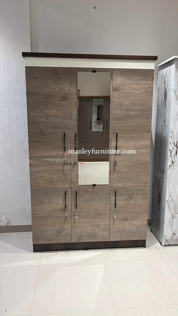 NYLON 3-DOOR WARDROBE | PARTICLE BOARD | GREY COLOUR
