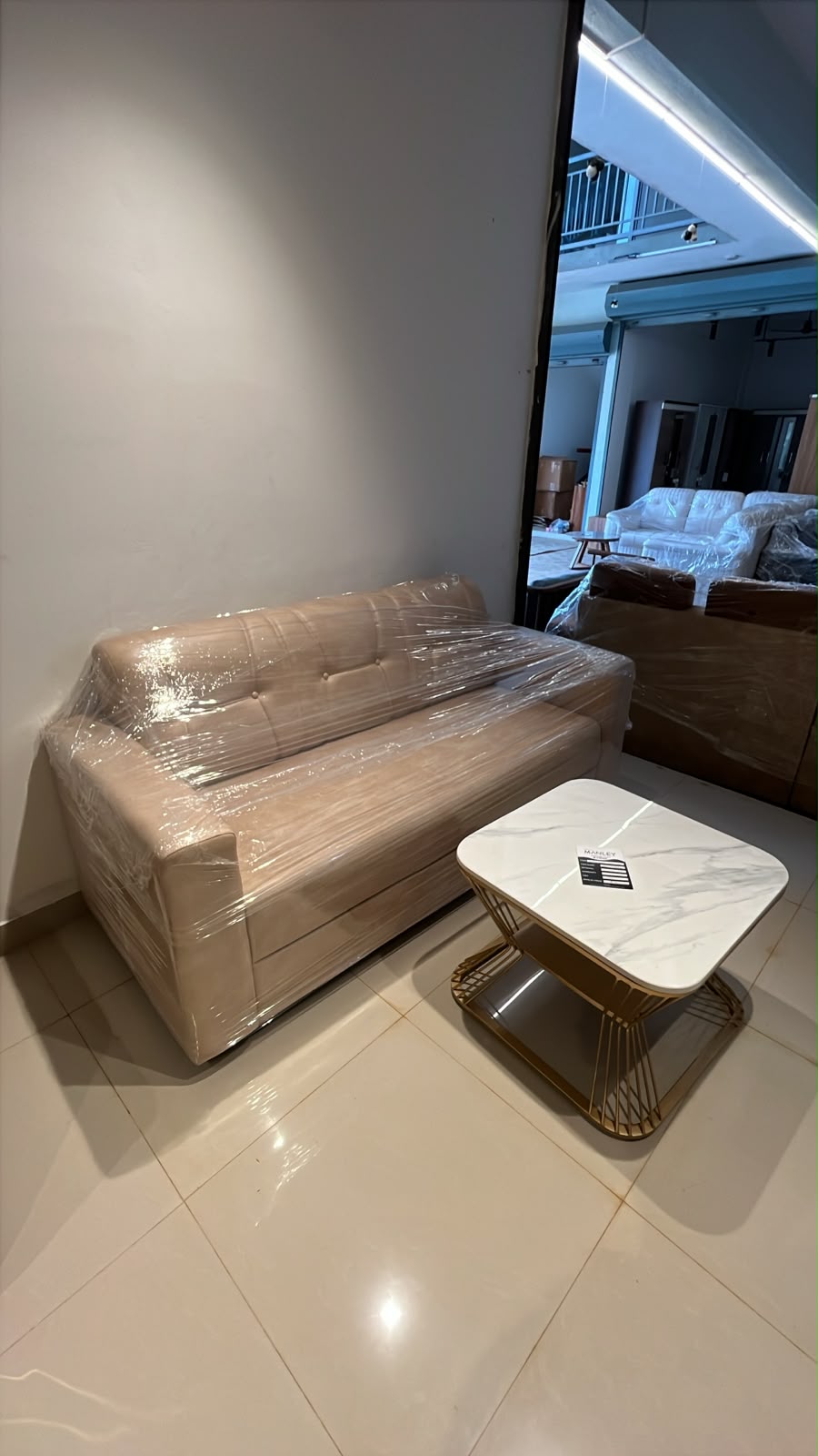 BLISS SINGLE SOFA | ACACIA WOOD & SUEDE FABRIC UPHOLSTERY | BEIGE