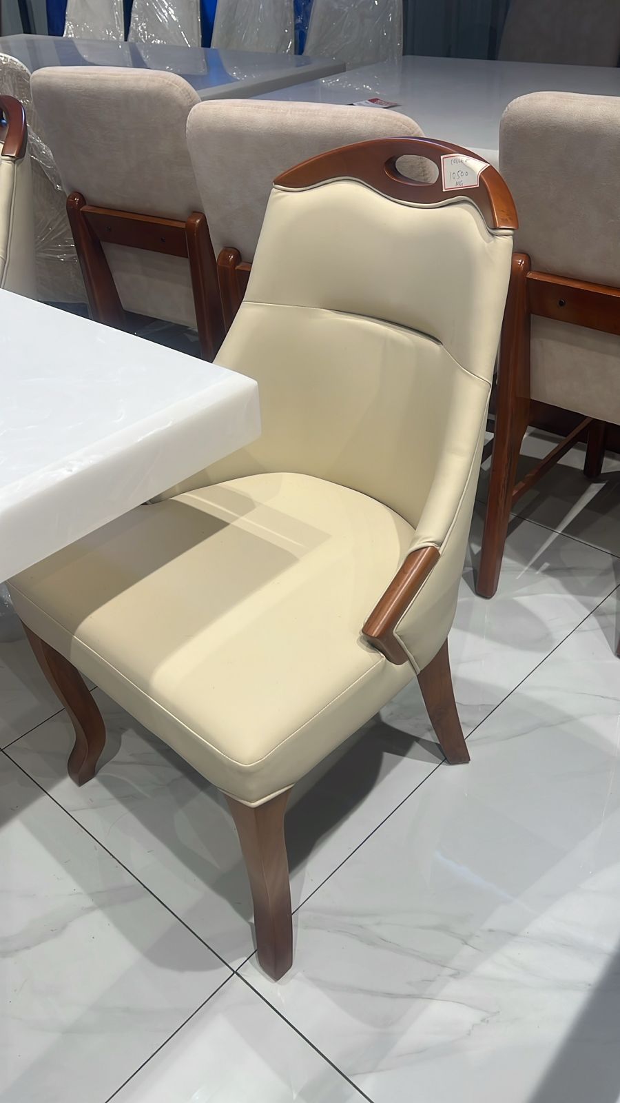 ERGO DINING CHAIR | MAHOGANY WOOD & REXIN UPHOLSTERY
