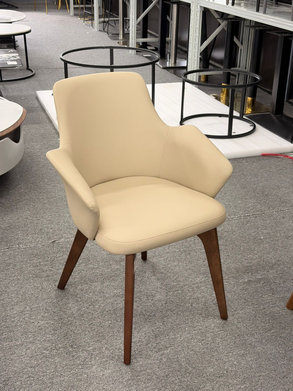 LYSH DINING CHAIR | MAHOGANY WOOD & REXIN UPHOLSTERY