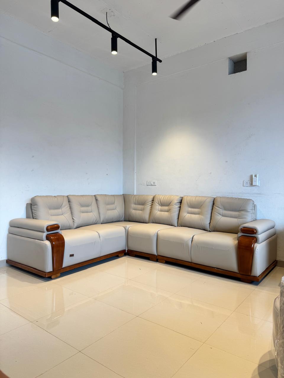 MONACO CORNER SOFA SET -TREATED MAHAGONY WOOD-