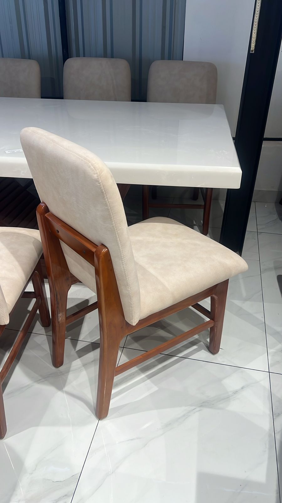 NORA DINING CHAIR | MAHOGANY WOOD | FULL CUSHION FABRIC