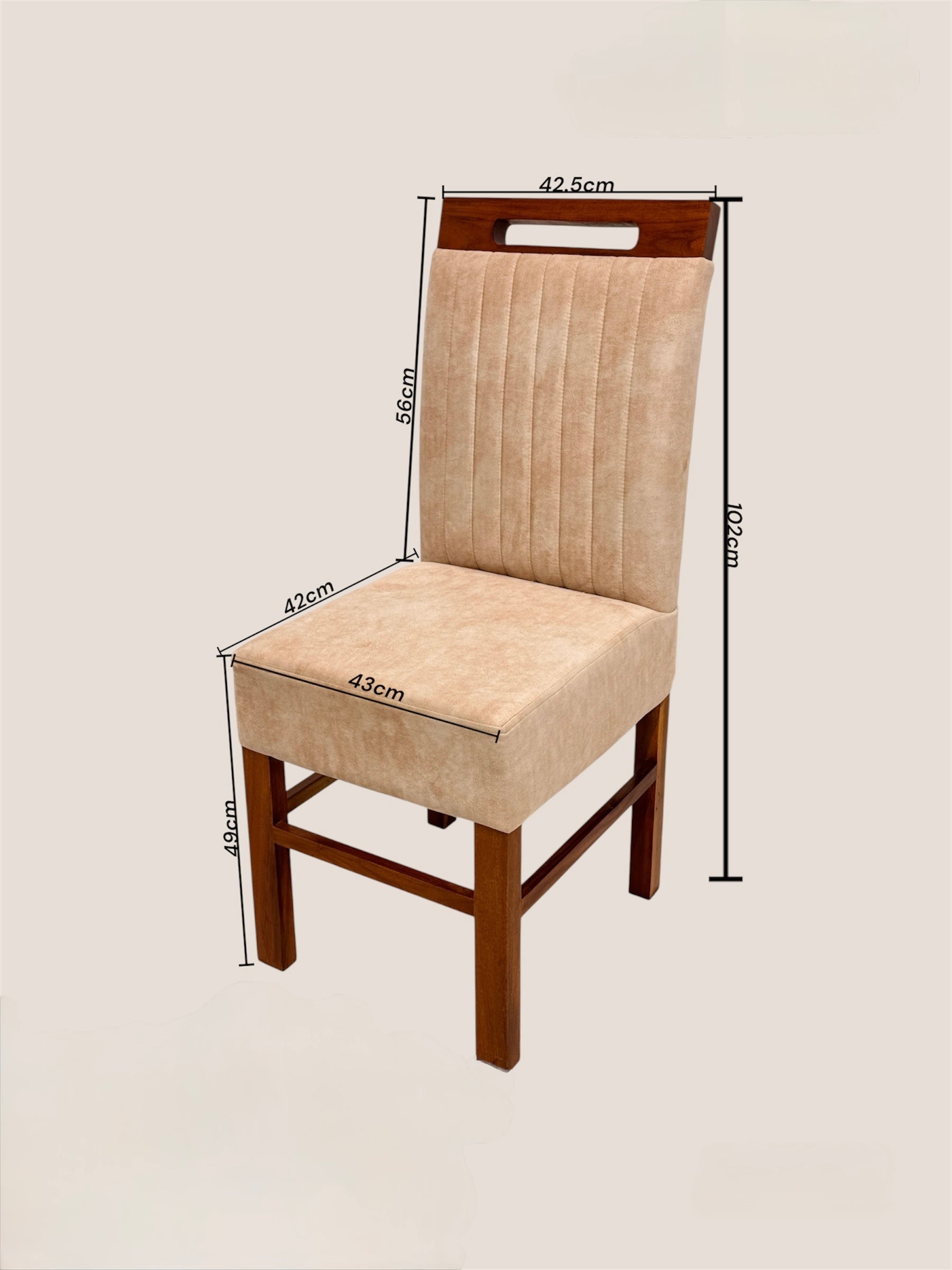 FIBERLINE DINING CHAIR | MAHOGANY WOOD & FABRIC