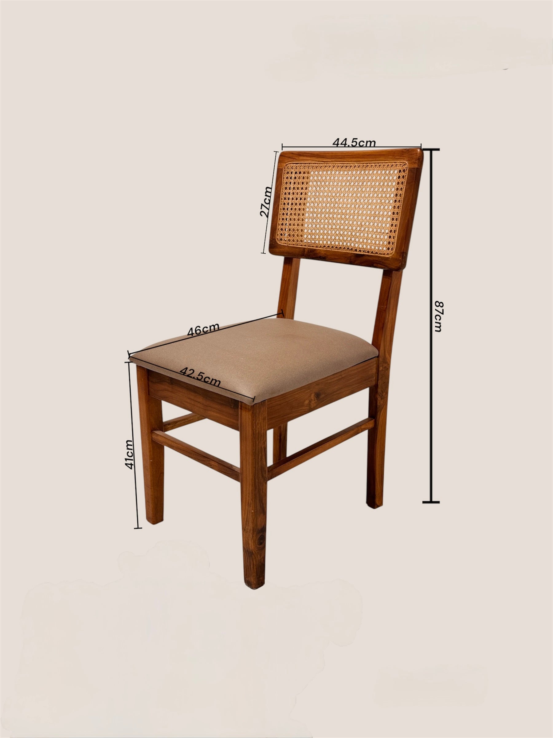 NONE CHAIR | SOLID TEAK WOOD & NATURAL CANE