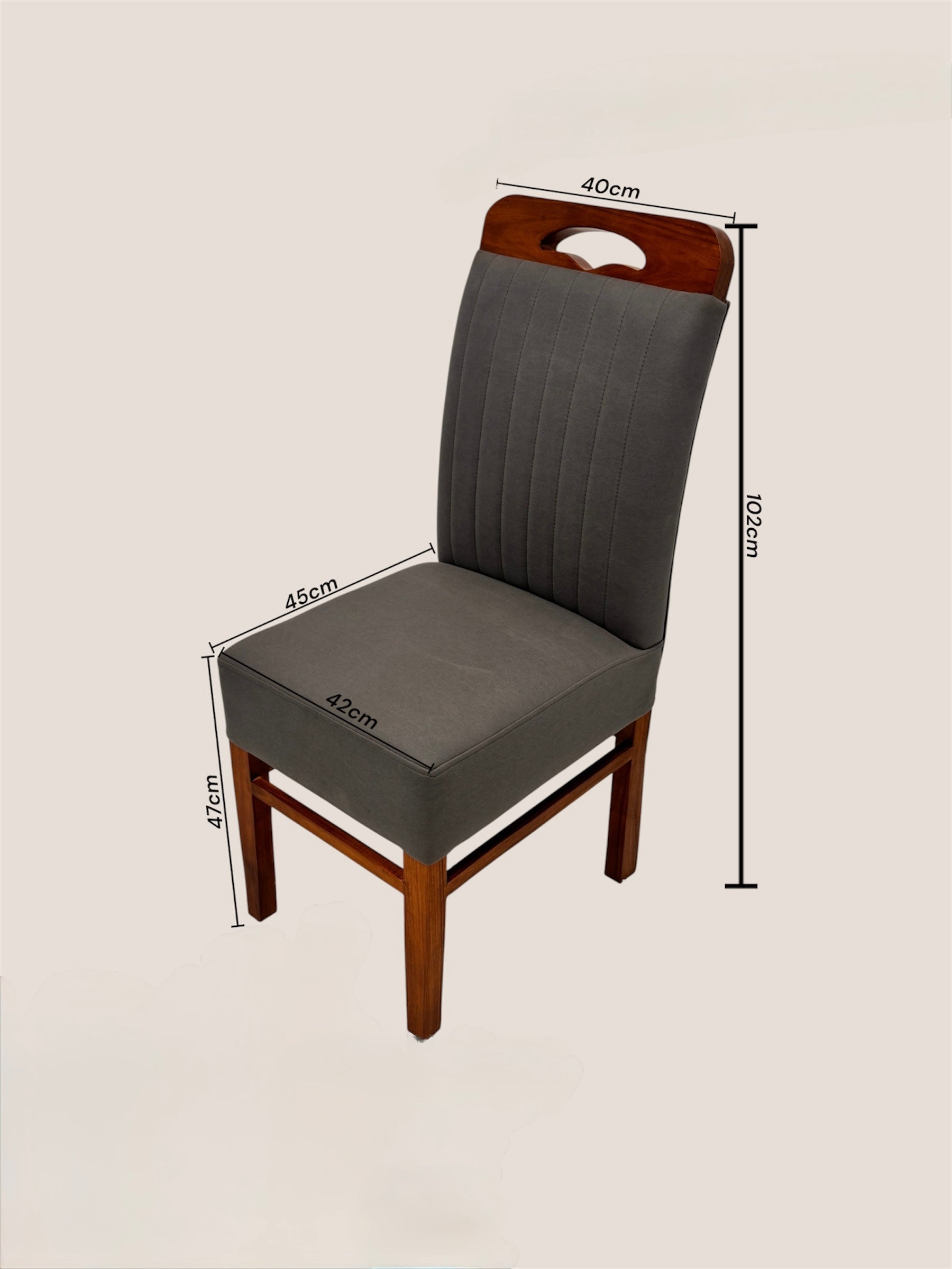 LIYER DINING CHAIR | MAHOGANY WOOD & FABRIC