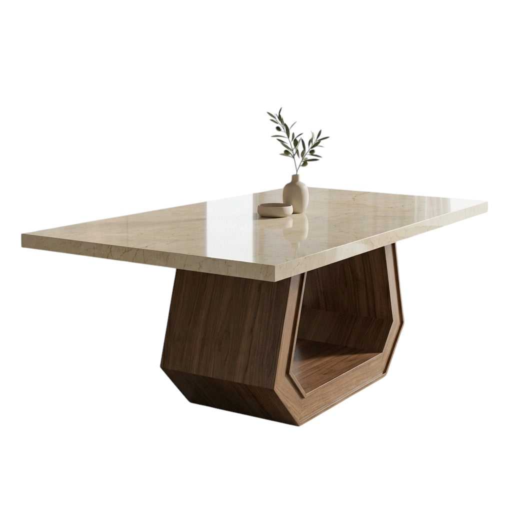 TREAT 6-SEATER DINING TABLE | MAHOGANY & CERAMIC TOP | 6×3.5 FT
