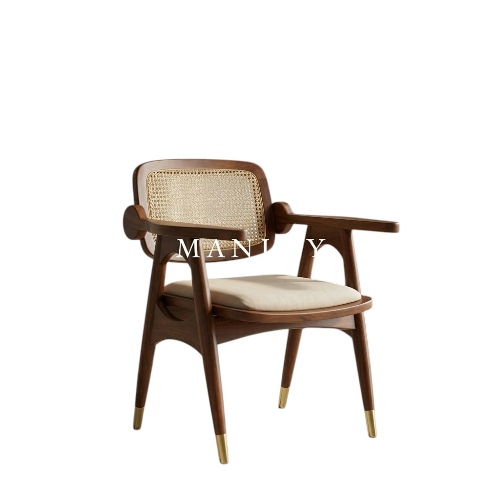 ROYAL HIGH BACK CHAIR | MAHOGANY & FABRIC | CREAM