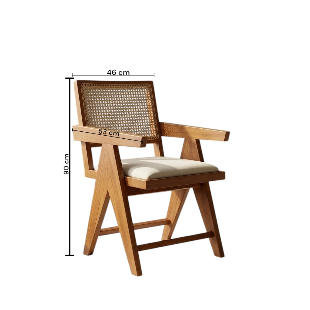 CLASSIC CANE CHAIR | ACACIA WOOD & NATURAL CANE | CUSHION SEAT