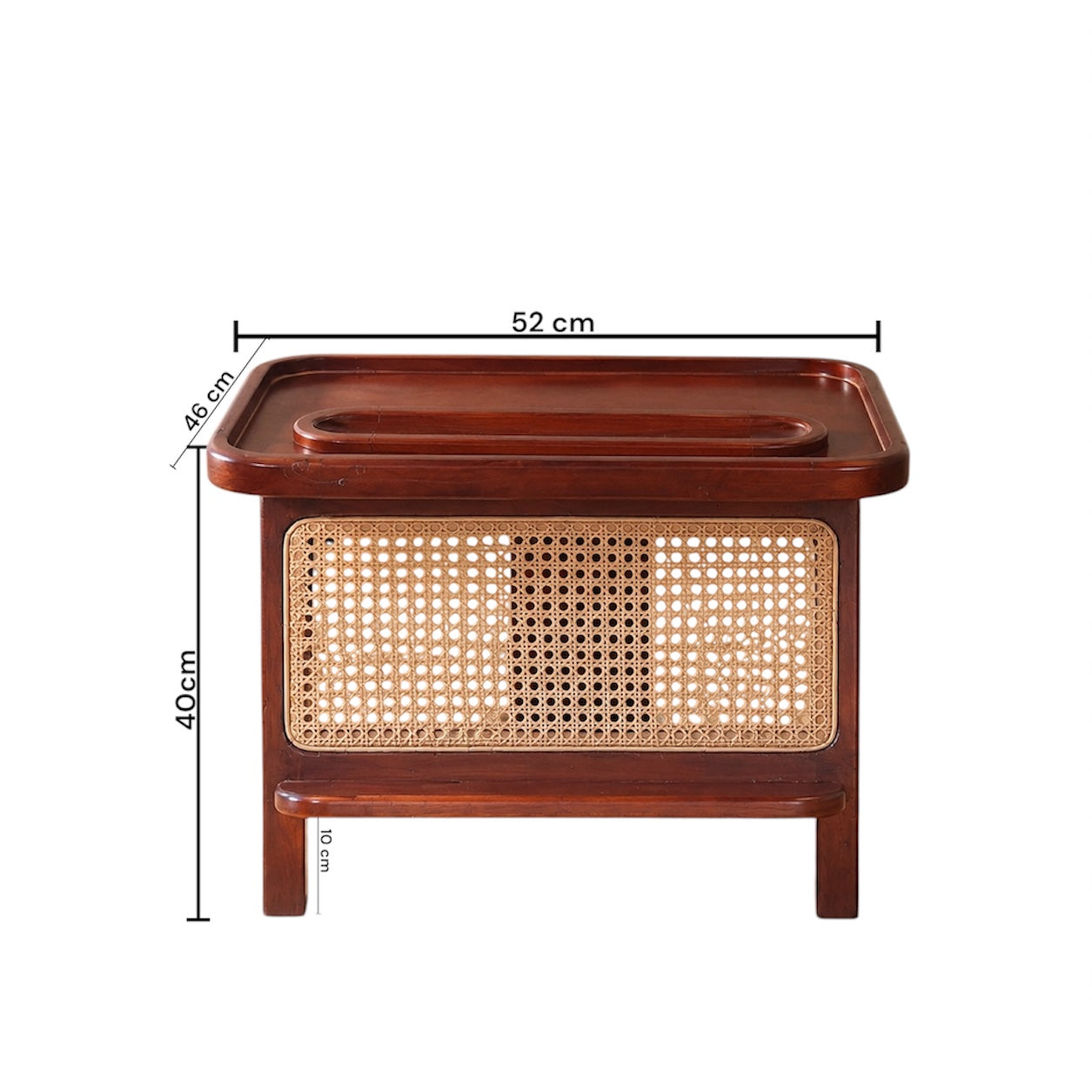 VENORA CANE COFEE TABLE  | Treated Mahogany & Natural Cane | Brown