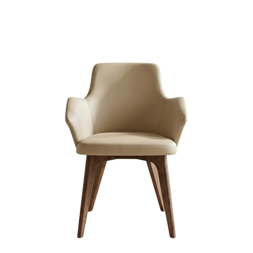 LYSH DINING CHAIR | MAHOGANY WOOD & REXIN UPHOLSTERY