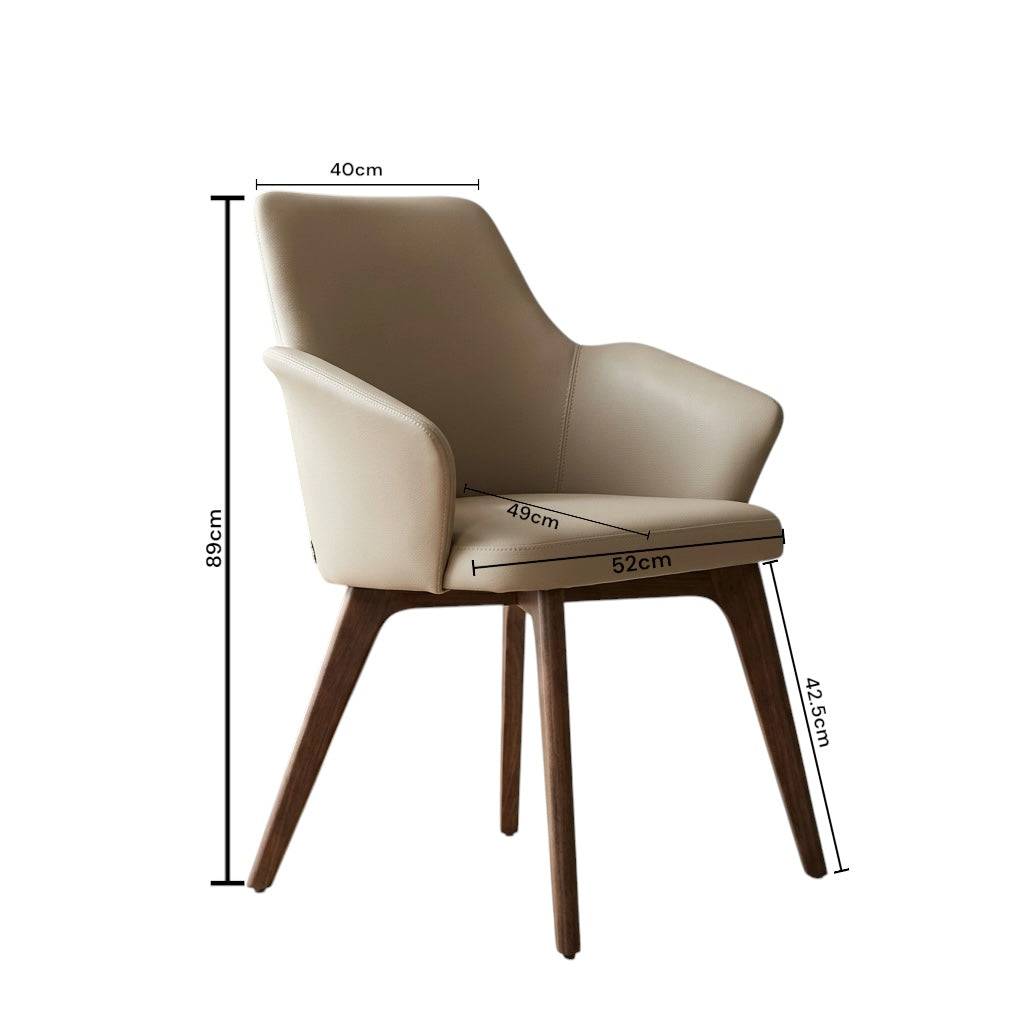 LYSH DINING CHAIR | MAHOGANY WOOD & REXIN UPHOLSTERY
