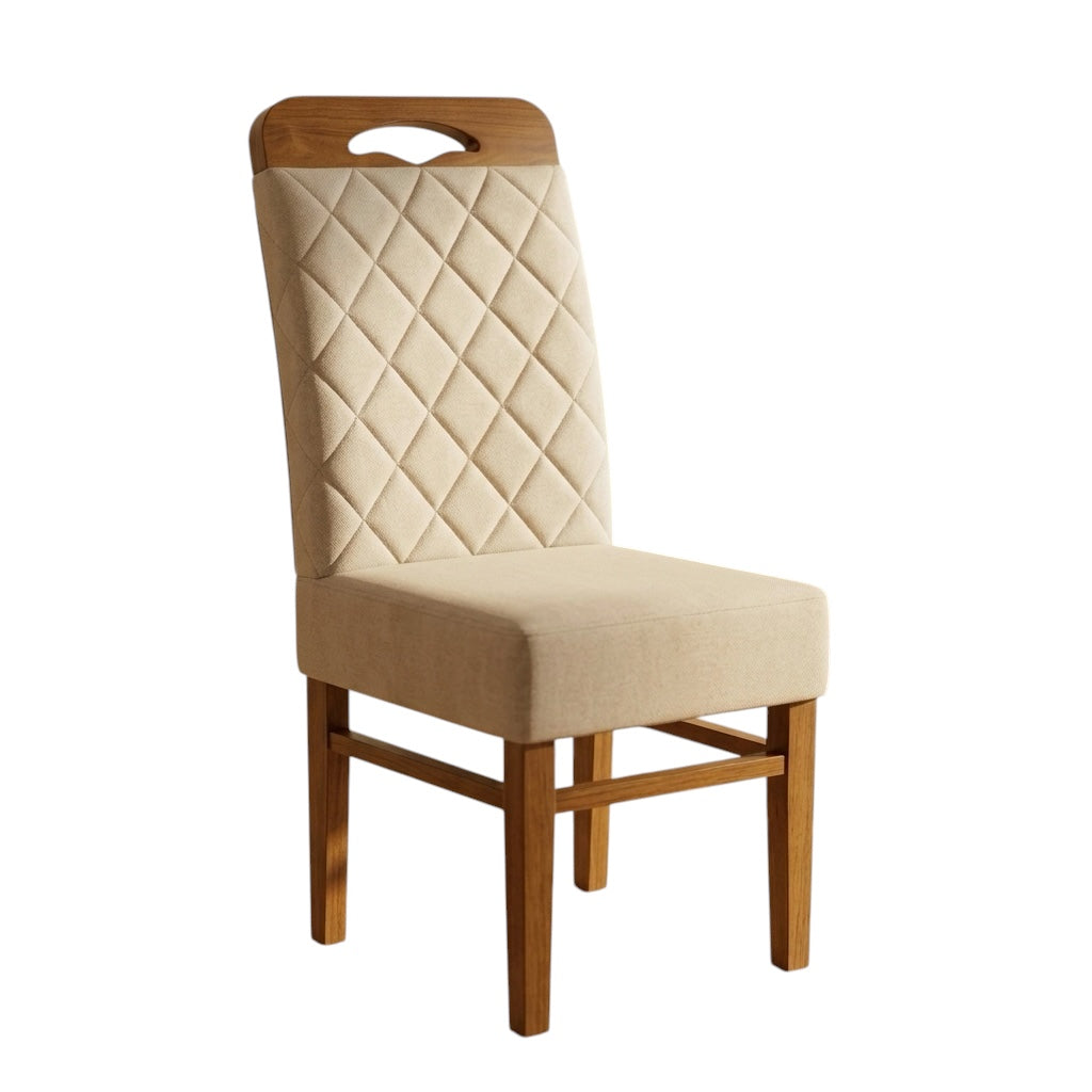 ALAXY CHAIR | MAHOGANY WOOD & FABRIC | CREAM