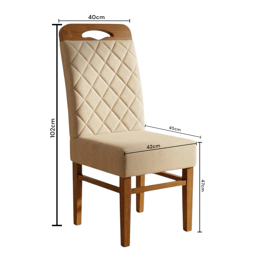ALAXY CHAIR | MAHOGANY WOOD & FABRIC | CREAM