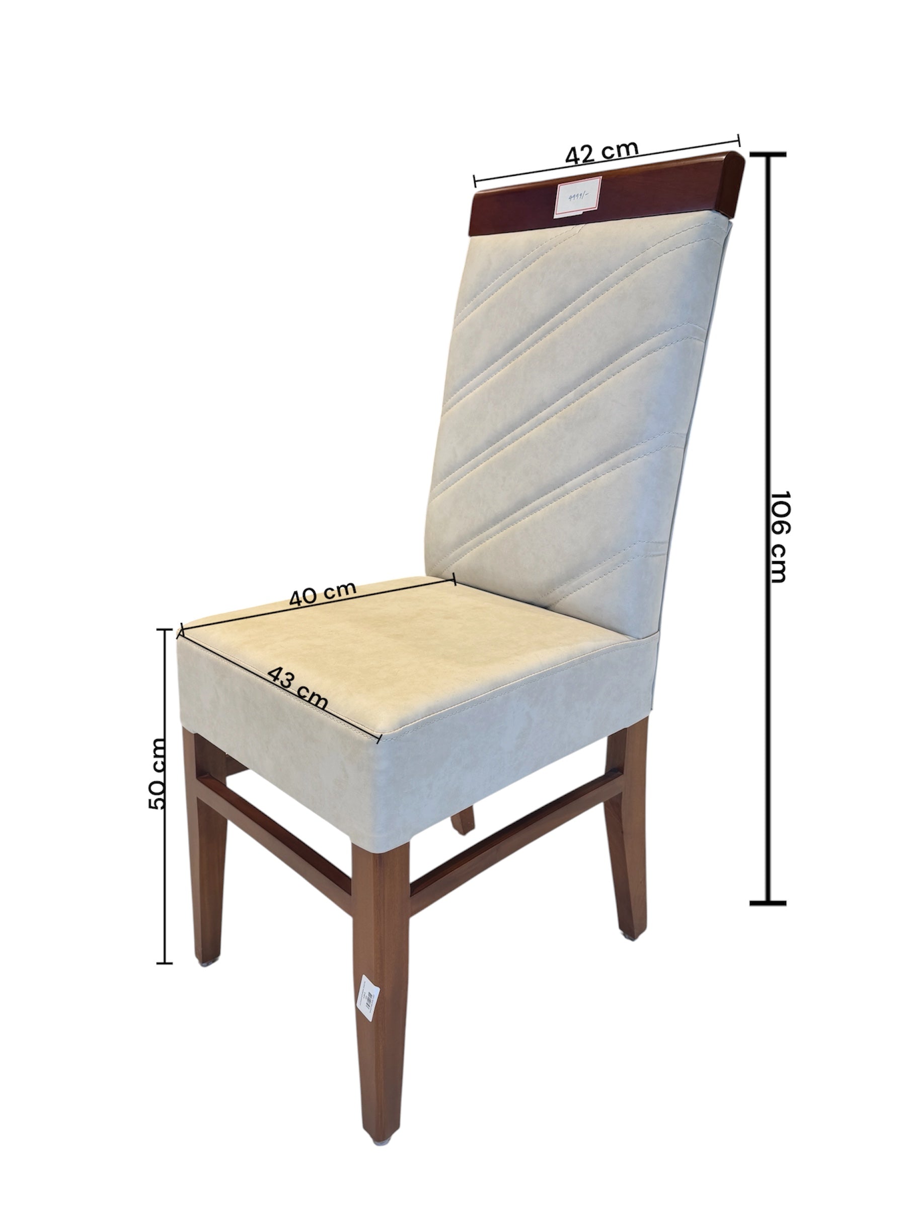 FIAC LINES CHAIR | MAHOGANY WOOD & REXIN UPHOLSTERY