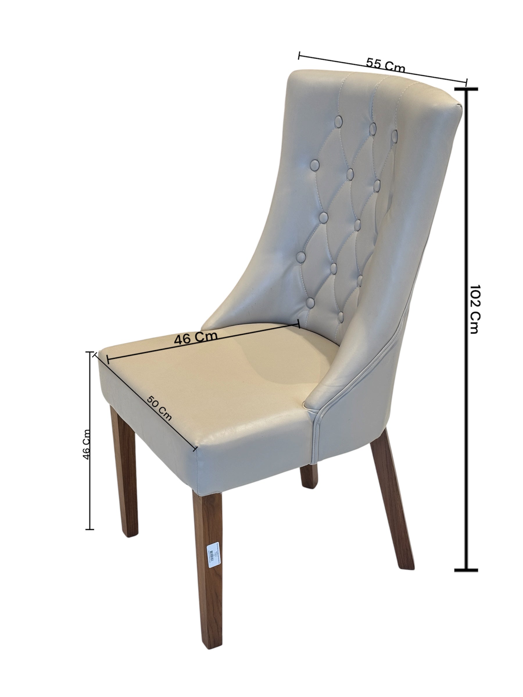 DIAMOND DINING CHAIR | SOLID TEAK WOOD | LIGHT GREY
