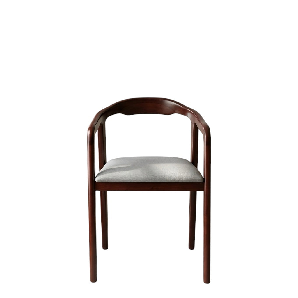 WHITENTREAT SITOUT CHAIR | MAHOGANY WOOD & FABRIC | WHITE
