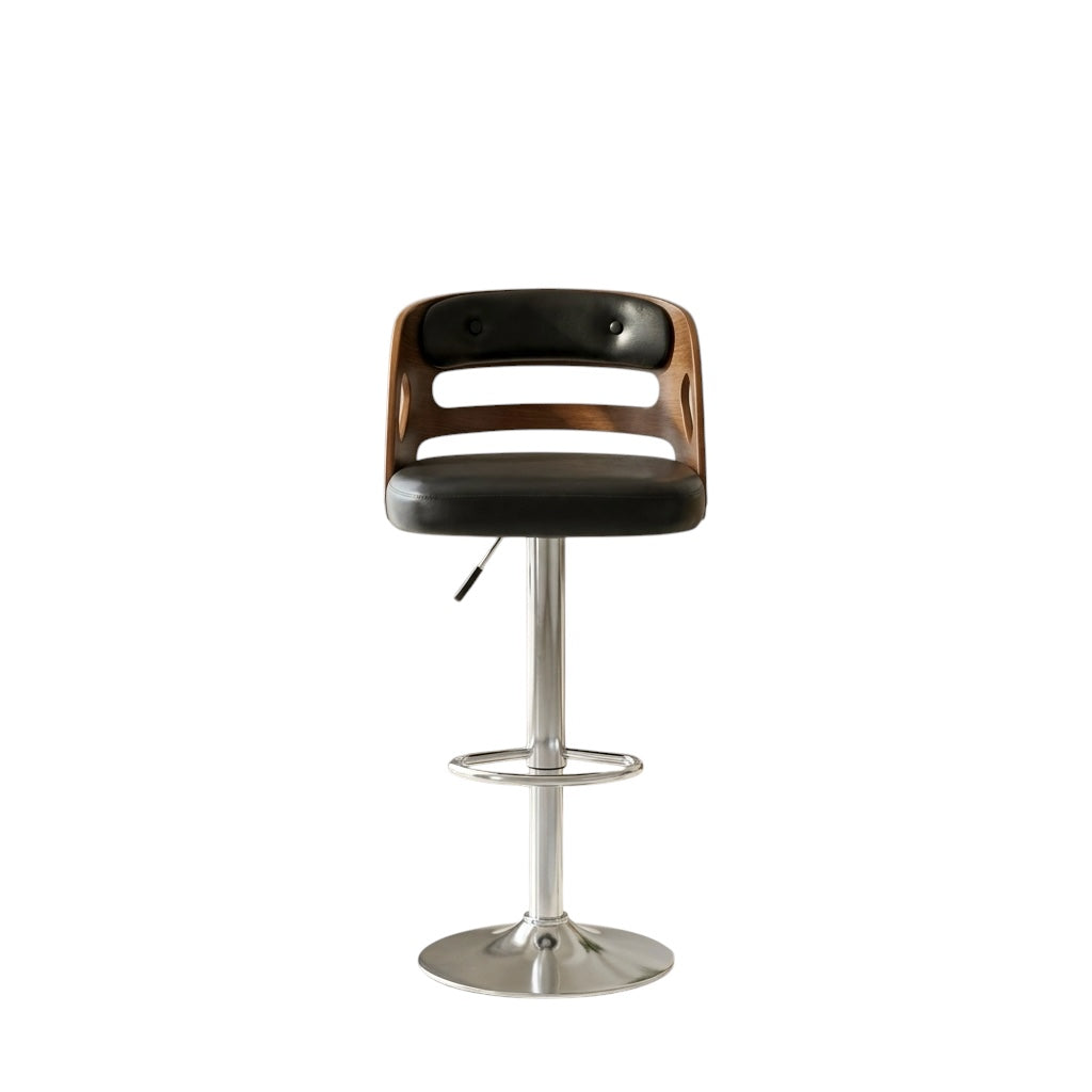 LEYON BAR CHAIR | WOOD FRAME & REXIN UPHOLSTERY