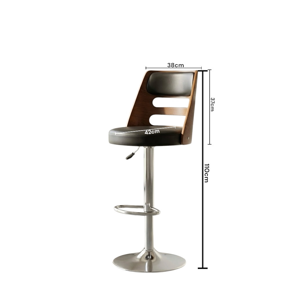 FINCH BAR CHAIR | ACACIA WOOD & METAL FRAME | REXIN UPHOLSTERY | IMPORTED