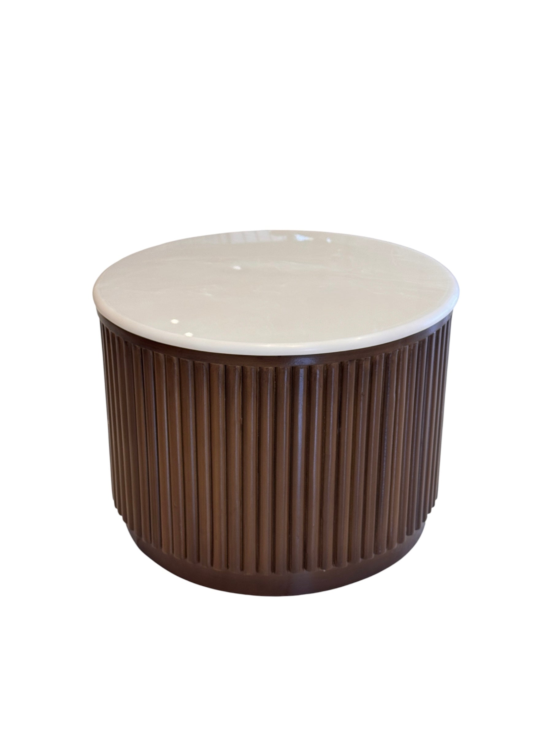 ROUNDPOT COFFEE TABLE | ACACIA WOOD & CERAMIC TOP