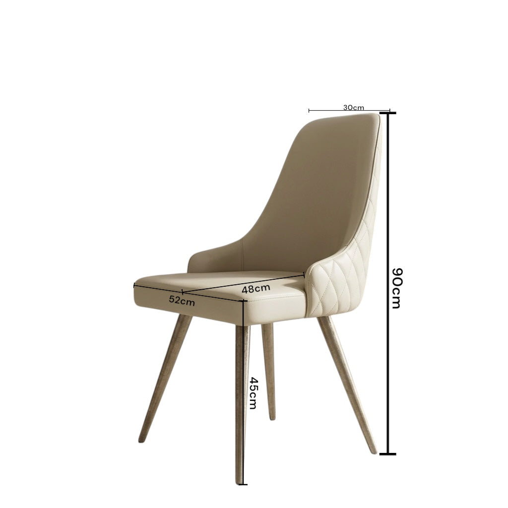 MION DINING CHAIR | METAL LEGS & REXIN UPHOLSTERY