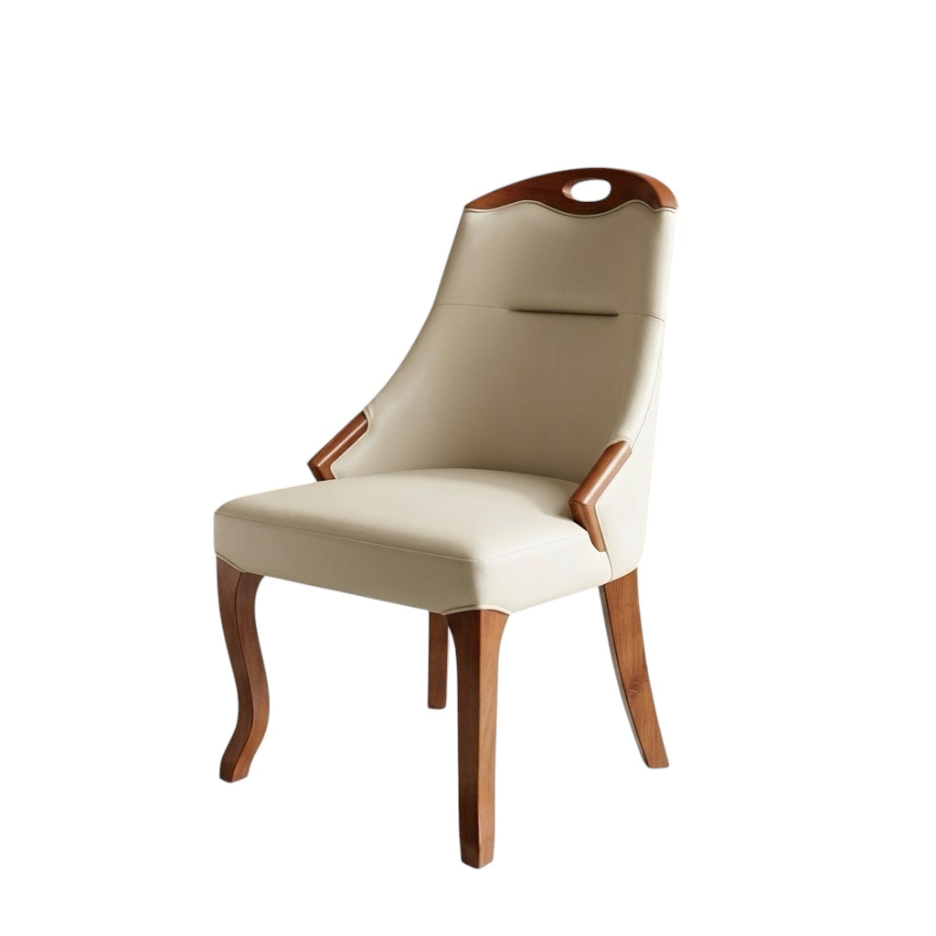 ERGO DINING CHAIR | MAHOGANY WOOD & REXIN UPHOLSTERY