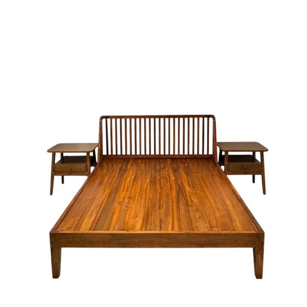 PATEK COT WITH SIDE BOX SET  QUEEN SIZE  – Premium Cot ACACIA  & Sidebox   Collection