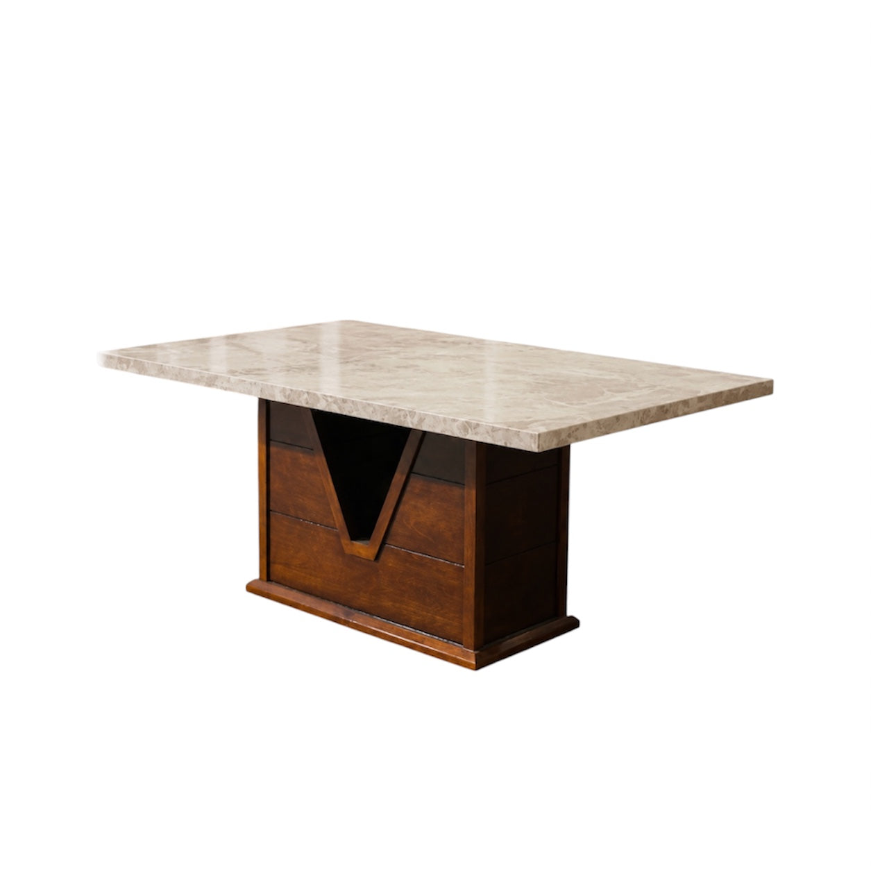 V-KAS 6-SEATER DINING TABLE | 6X3.5 FT | MAHOGANY WOOD & CERAMIC TOP
