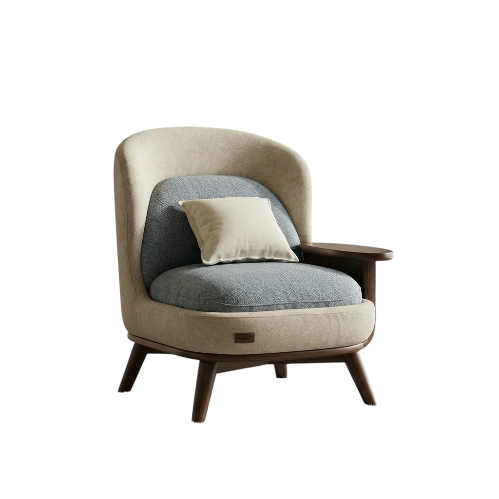 SLEEKEN ARM CHAIR SET-TREATED MAHAGONY WOOD -WITH FABRIC