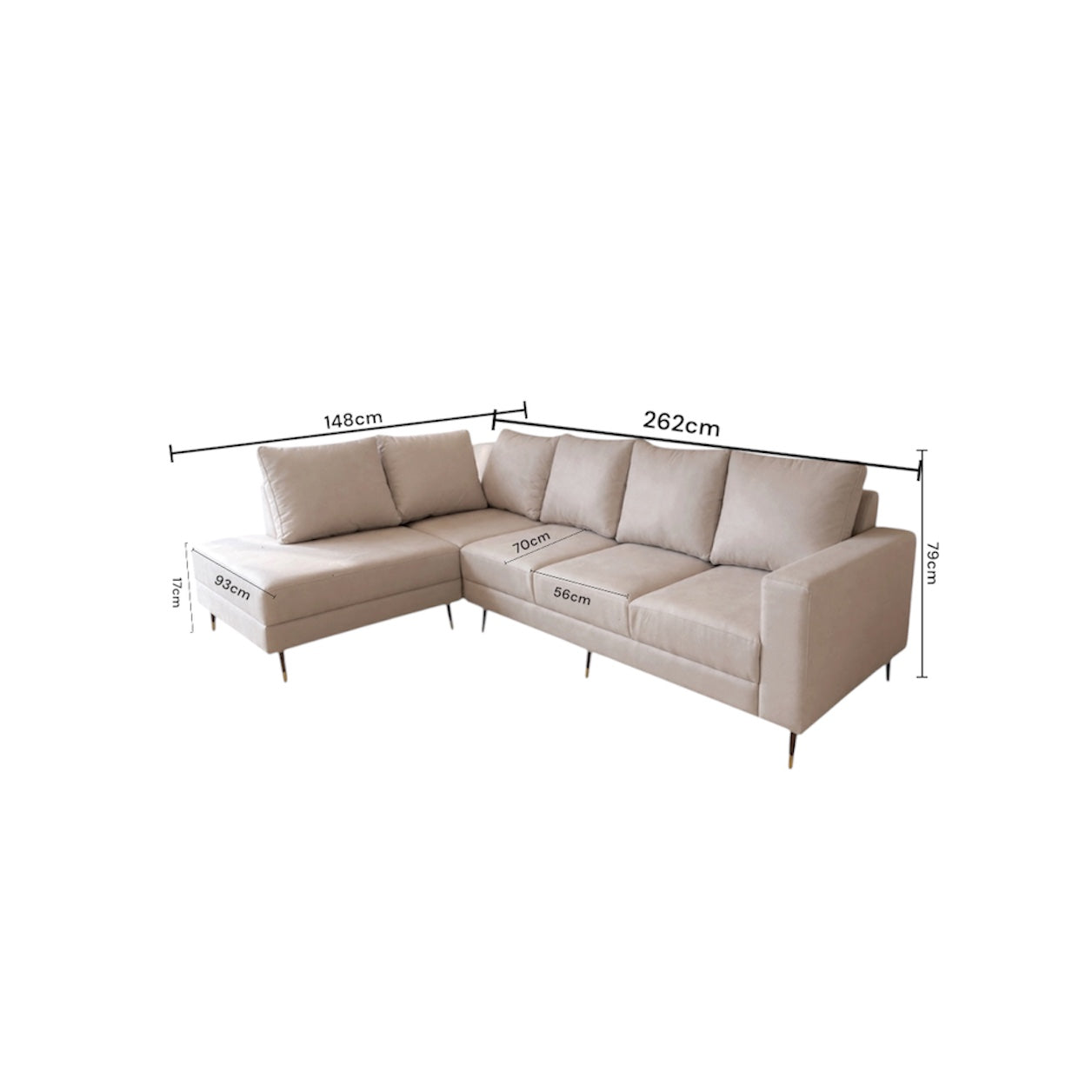 CLASSIC LAUNCHER SOFA SET | WOOD FRAME & SUEDE FABRIC | OFF WHITE