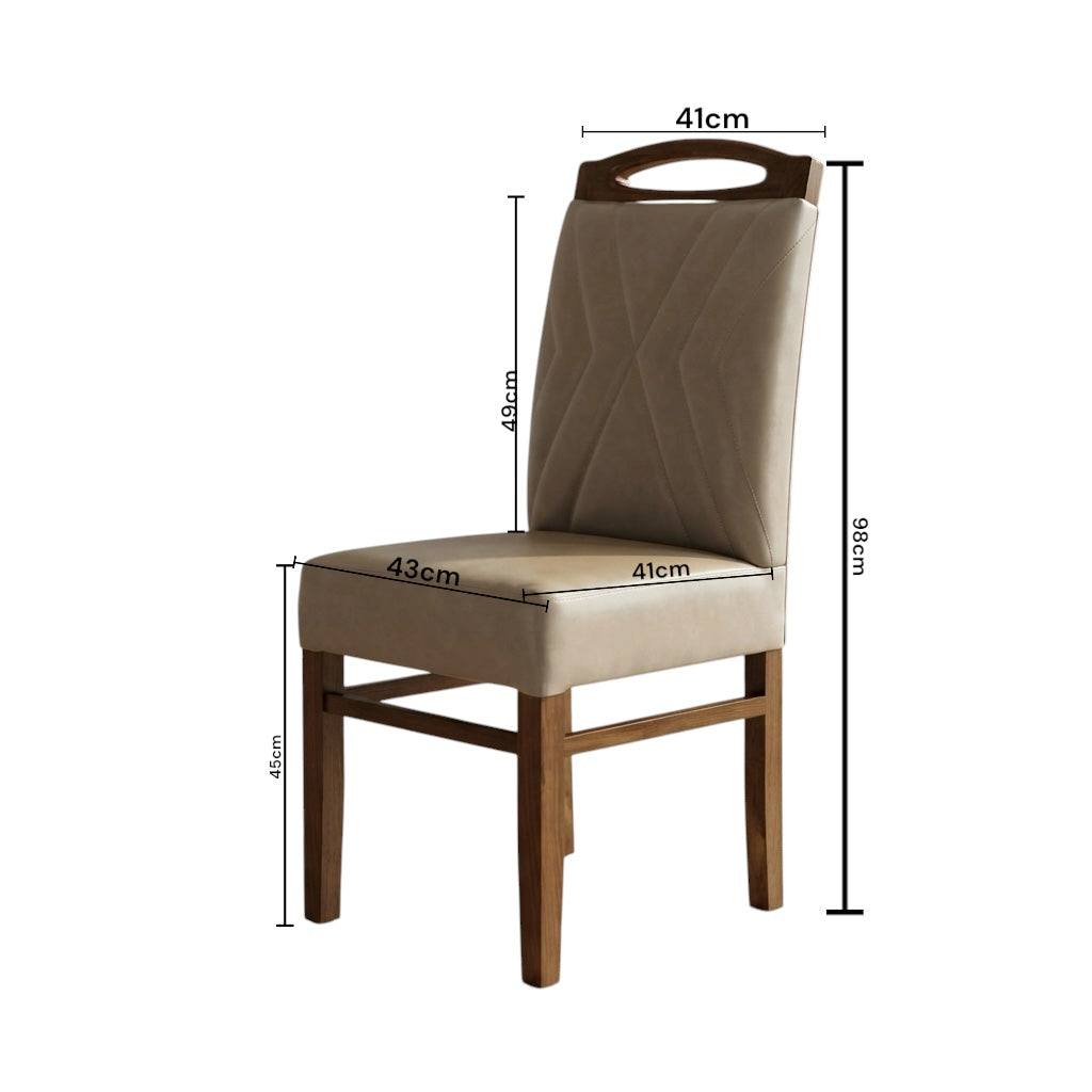 NINORAH  CHAIR | ACACIA WOOD & REXIN UPHOLSTERY | BEIGE