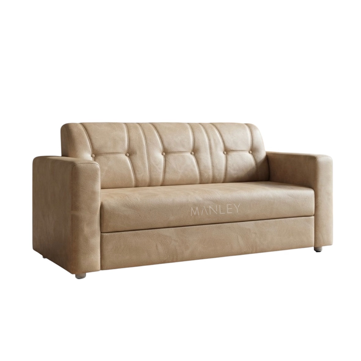 BLISS SINGLE SOFA | ACACIA WOOD & SUEDE FABRIC UPHOLSTERY | BEIGE