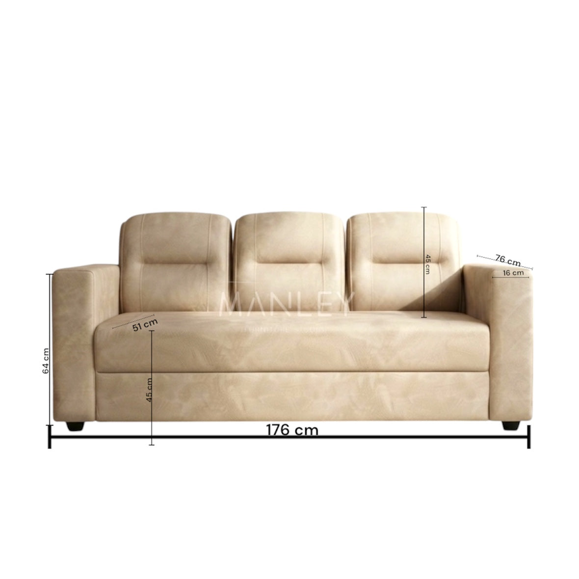 ARVO SINGLE SOFA | ACACIA WOOD & SUEDE FABRIC UPHOLSTERY