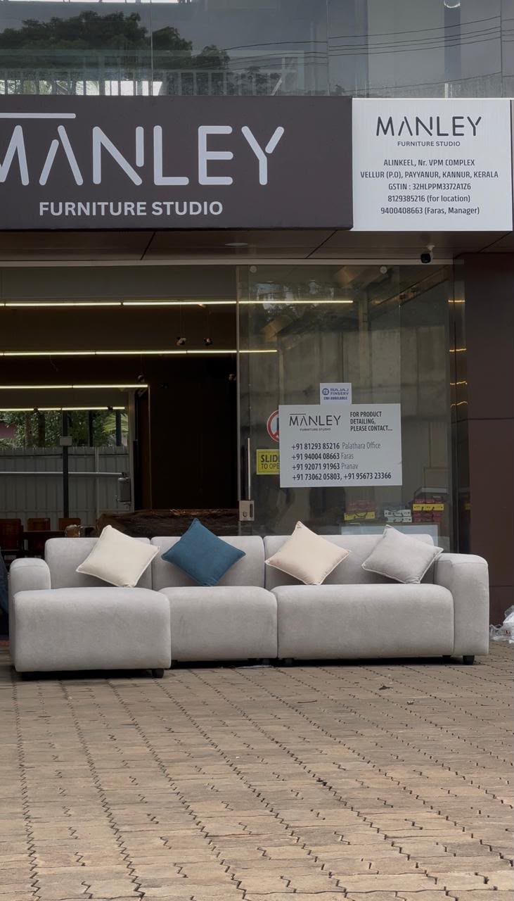QUILON CORNER SOFA SET | SUEDE FABRIC UPHOLSTERY | OFF WHITE