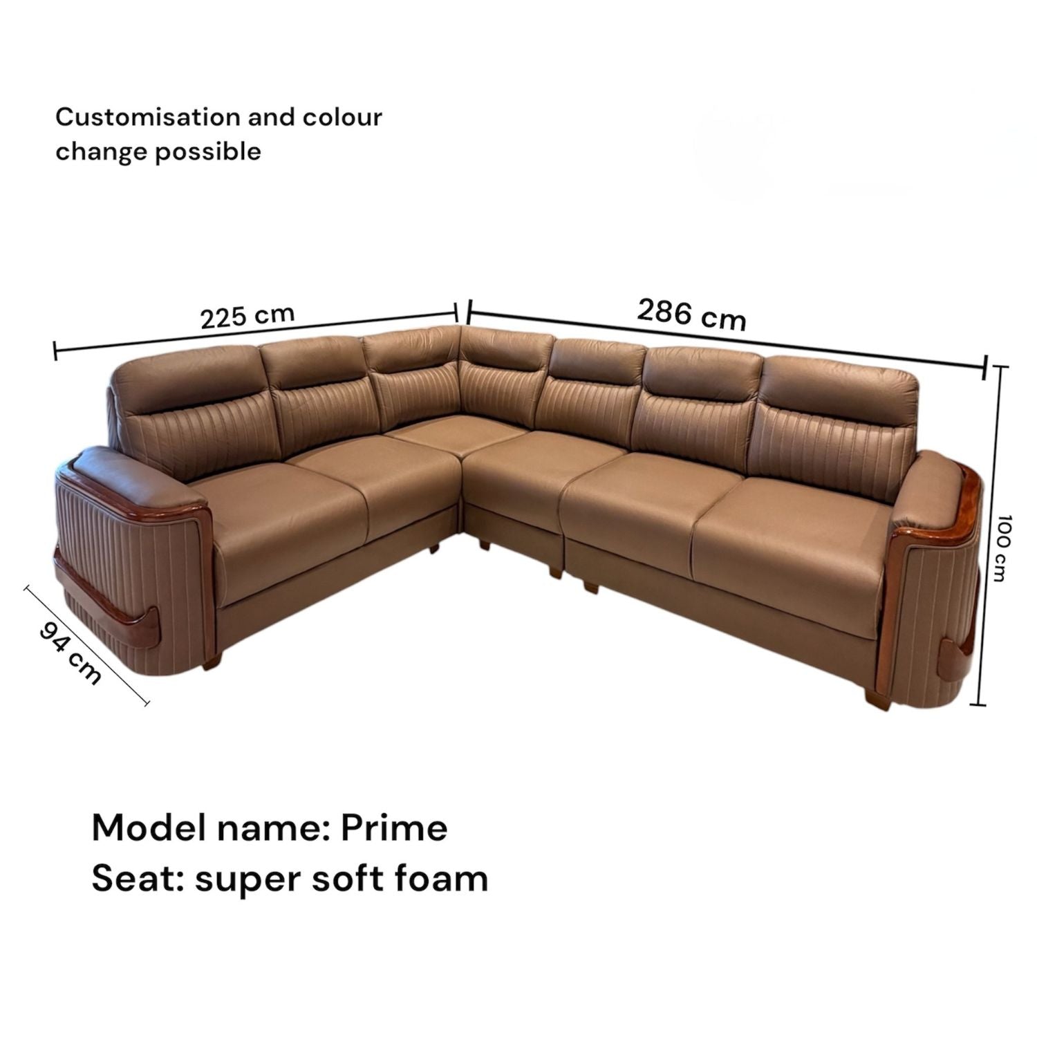 Primer 3+2 Corner Sofa – Fabric Brown