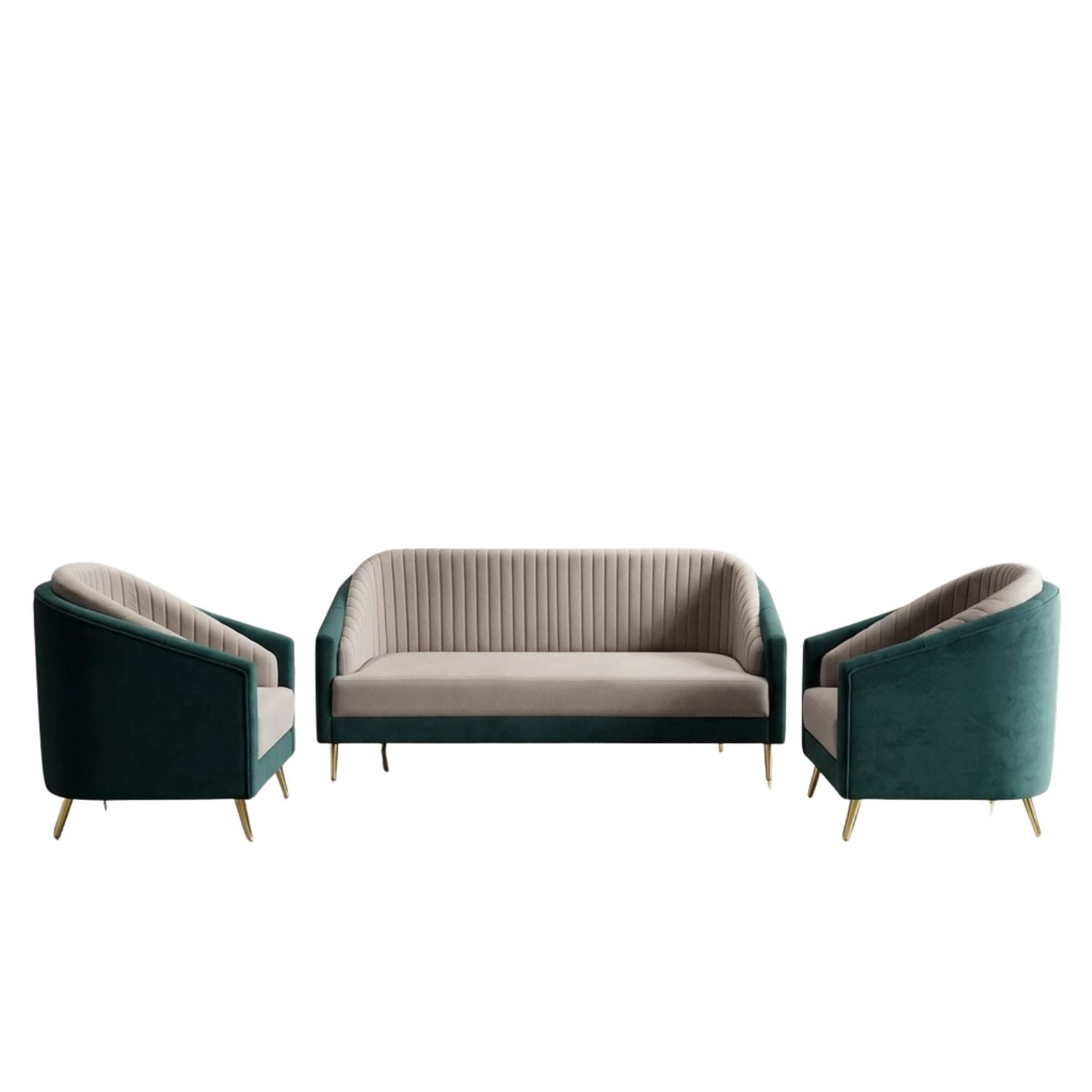 Dual Template Sofa – Fabric Green And Off White