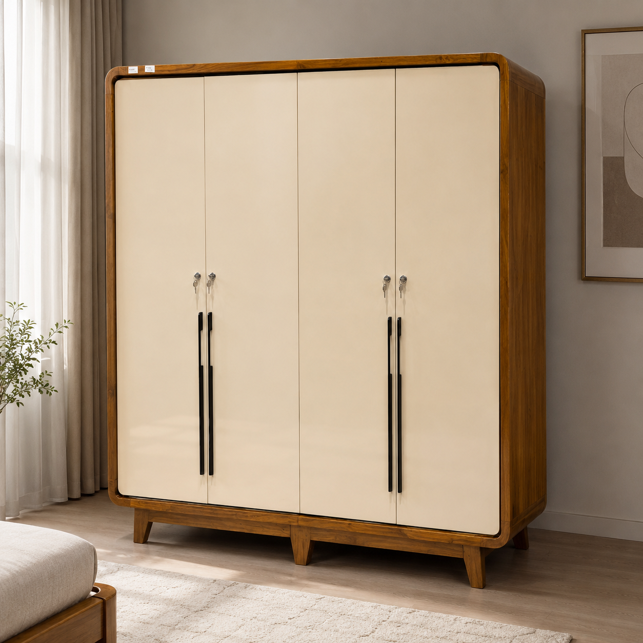 Finora Bedroom Set – Forest Acacia & Door Board | Brown & Cream