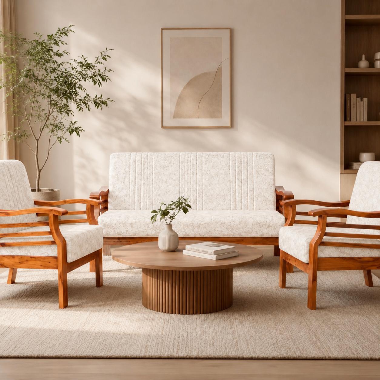 Lutpus Sofa – Suede W Treated Mahogany | 32 Density Foam