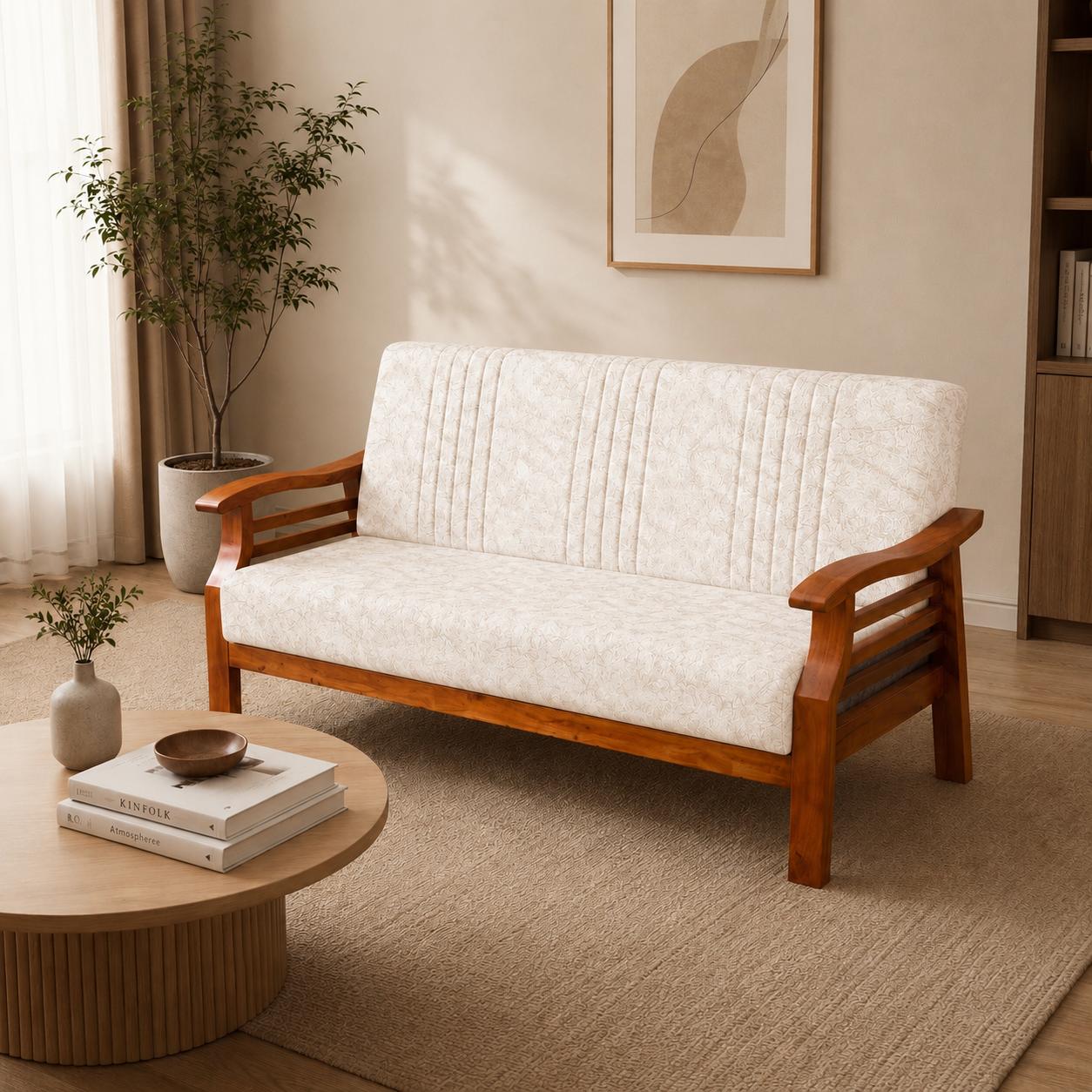 Lutpus Sofa – Suede W Treated Mahogany | 32 Density Foam