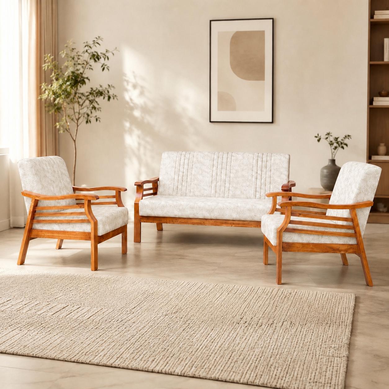 Lutpus Sofa – Suede W Treated Mahogany | 32 Density Foam