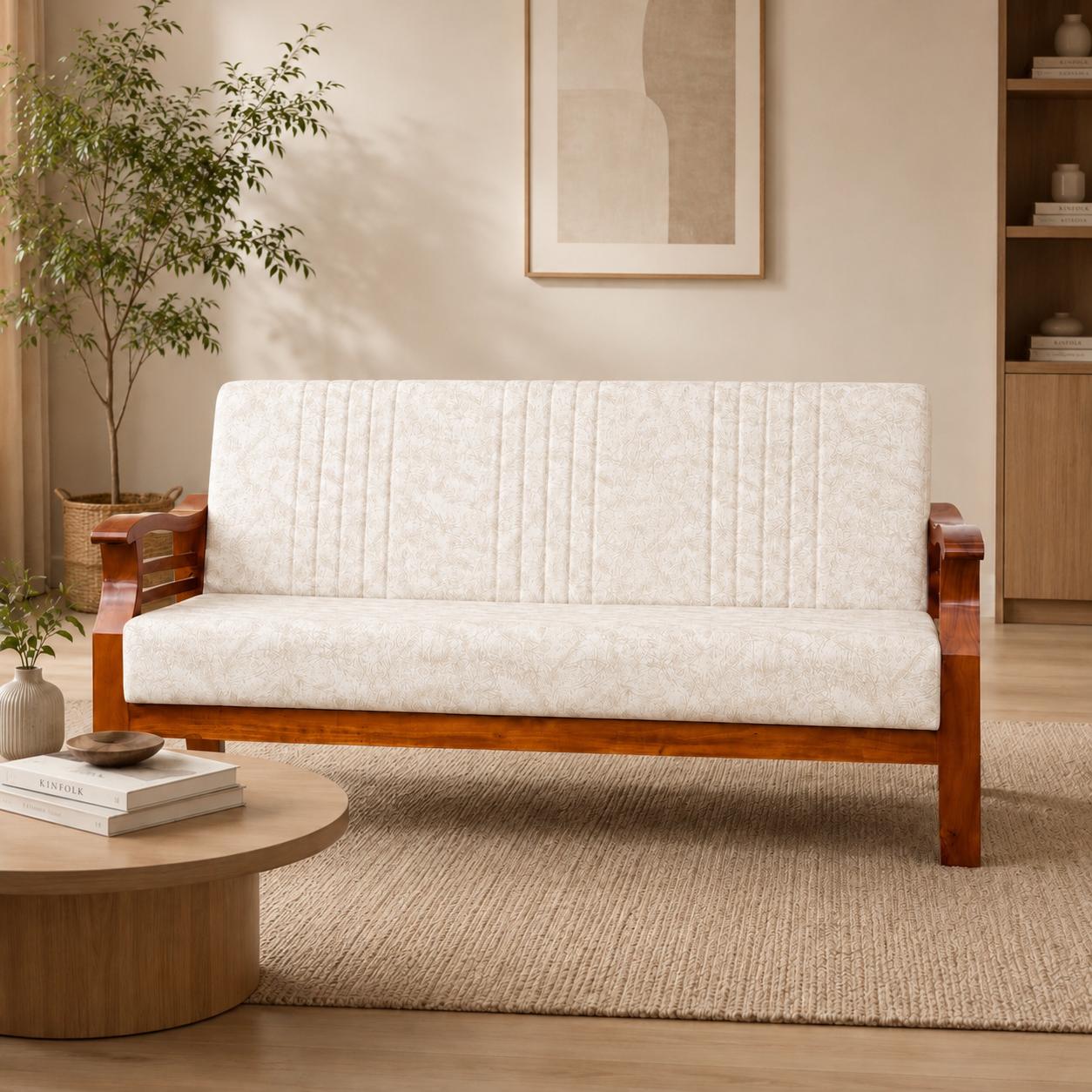 Lutpus Sofa – Suede W Treated Mahogany | 32 Density Foam