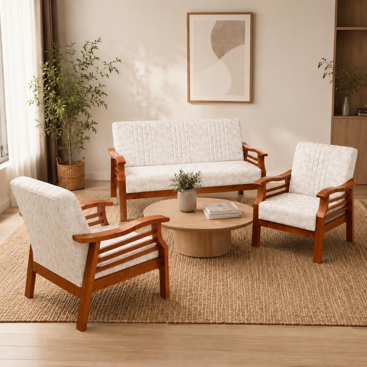 Lutpus Sofa – Suede W Treated Mahogany | 32 Density Foam