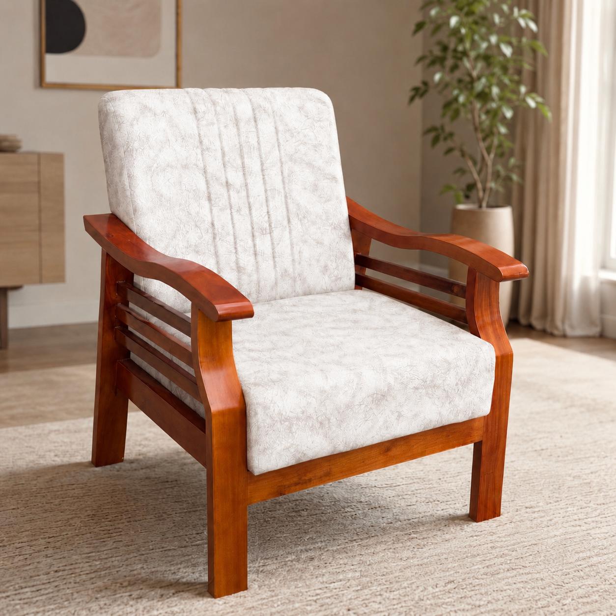 Lutpus Sofa – Suede W Treated Mahogany | 32 Density Foam